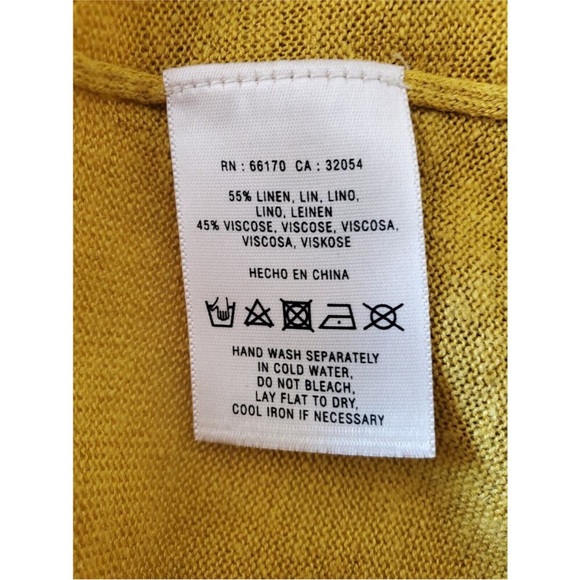 Angel of the North Anthropologie Chartreuse Mustard Cardigan Open Sweater - M - Picture 6 of 6